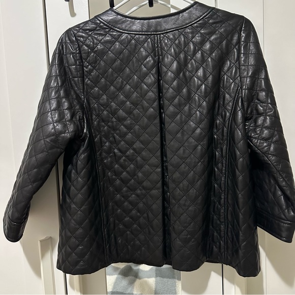 VINCE Quilted Jacket 100% leather SIZE 10 - Picture 2 of 4